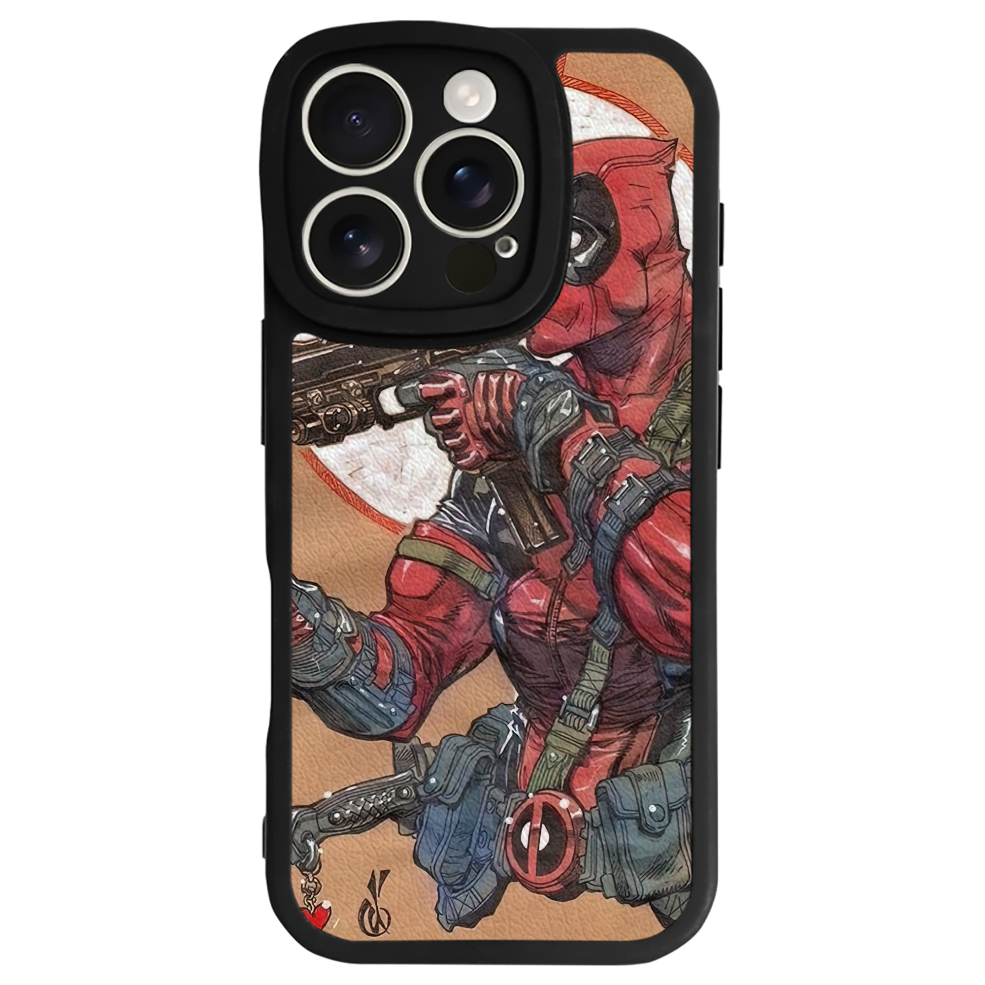 （画像用） Deadpool デッドプール 【iPhone 16シリーズ対応】シリコンスマホケース（レザー調） 材質：シリコン